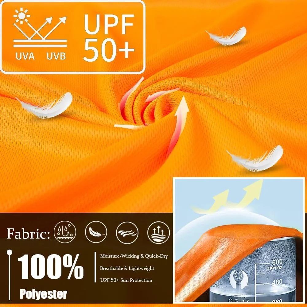 3PC or 6PC Men??s UPF 50  Sun Protection Lightweight Long Sleeve Hoodie, Quick-Dry SPF UV Shirt for Outdoor Active Wear