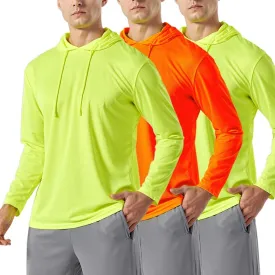 3PC or 6PC Men??s UPF 50  Sun Protection Lightweight Long Sleeve Hoodie, Quick-Dry SPF UV Shirt for Outdoor Active Wear