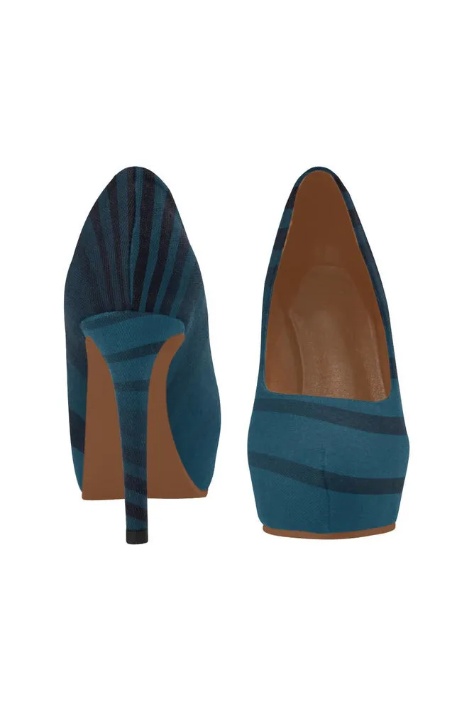 Blue Zebra Women's High Heels
