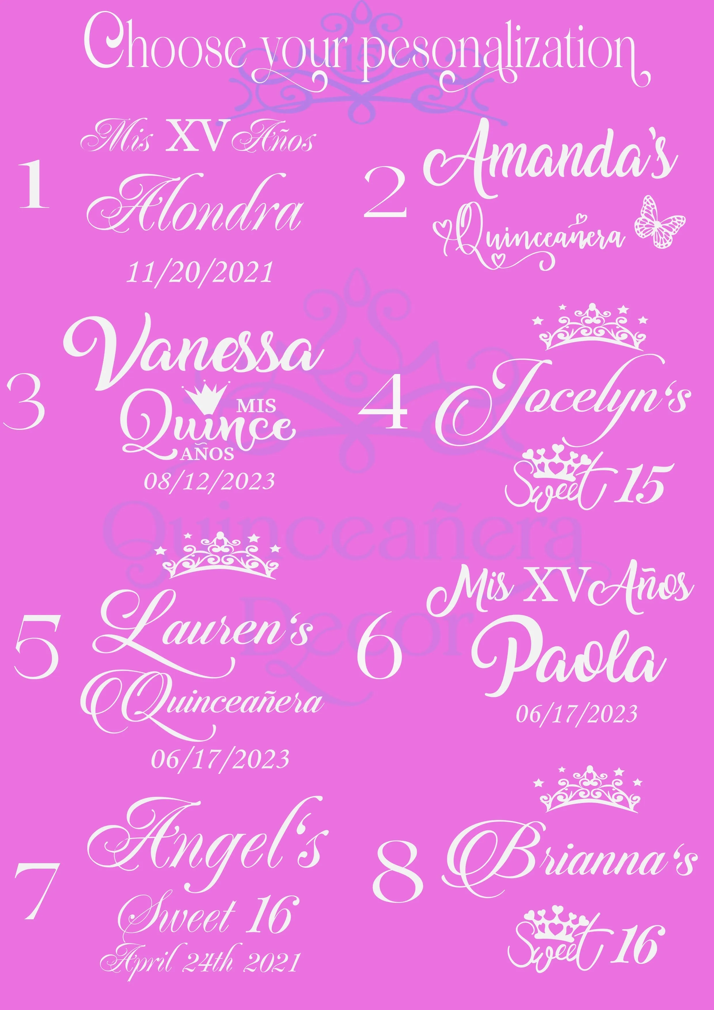 Burgundy quinceanera bottle