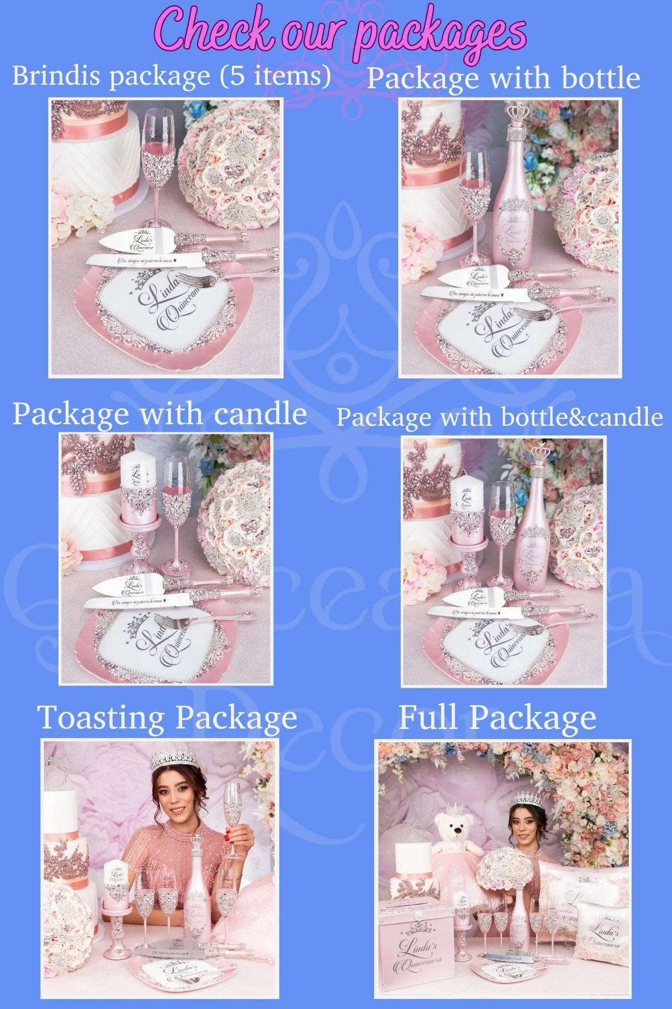 Burgundy quinceanera bottle