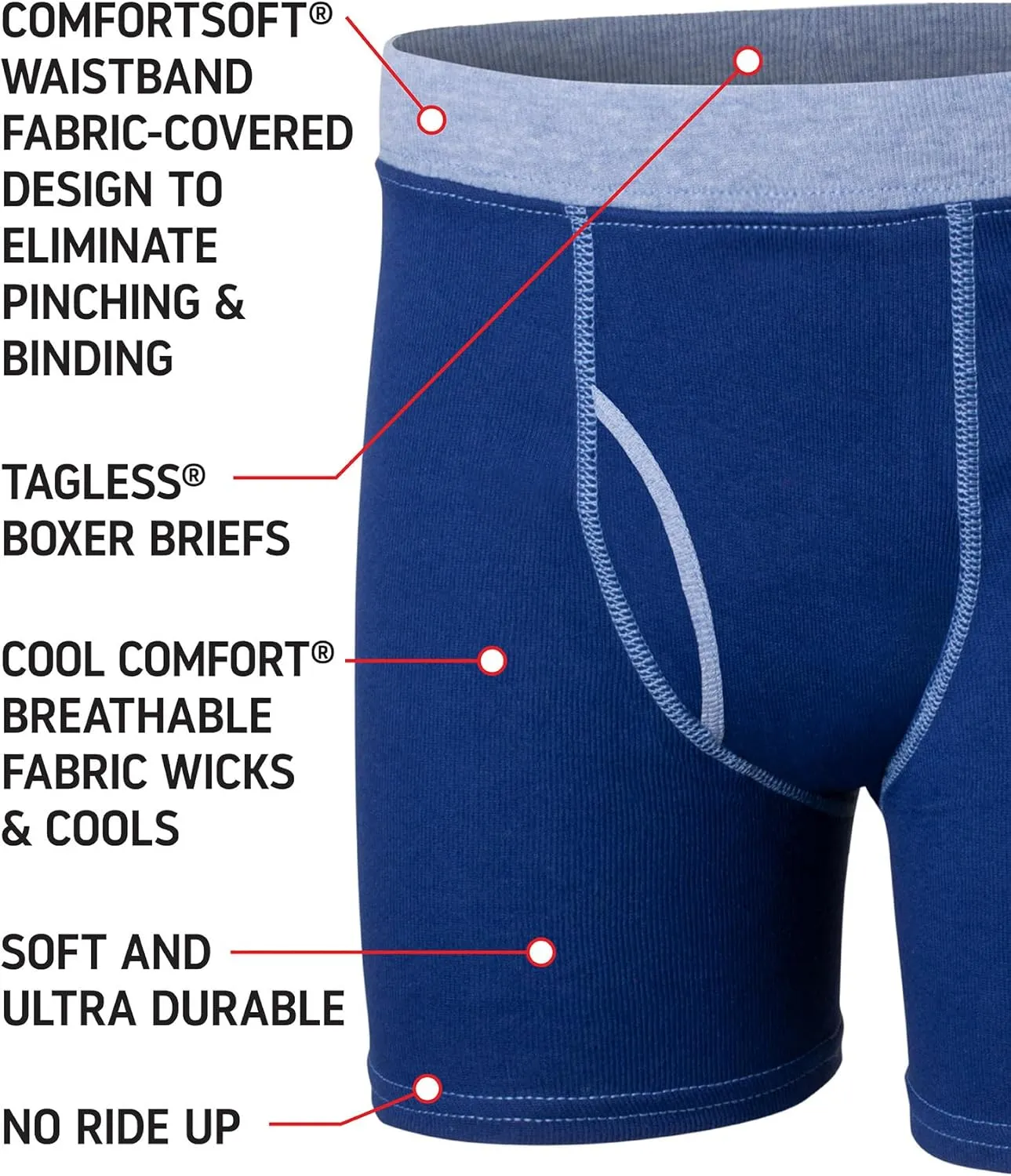 Hanes Boys' and Toddler Underwear, Comfort Flex and ComfortSoft Boxer Briefs, Multiple Packs Available
