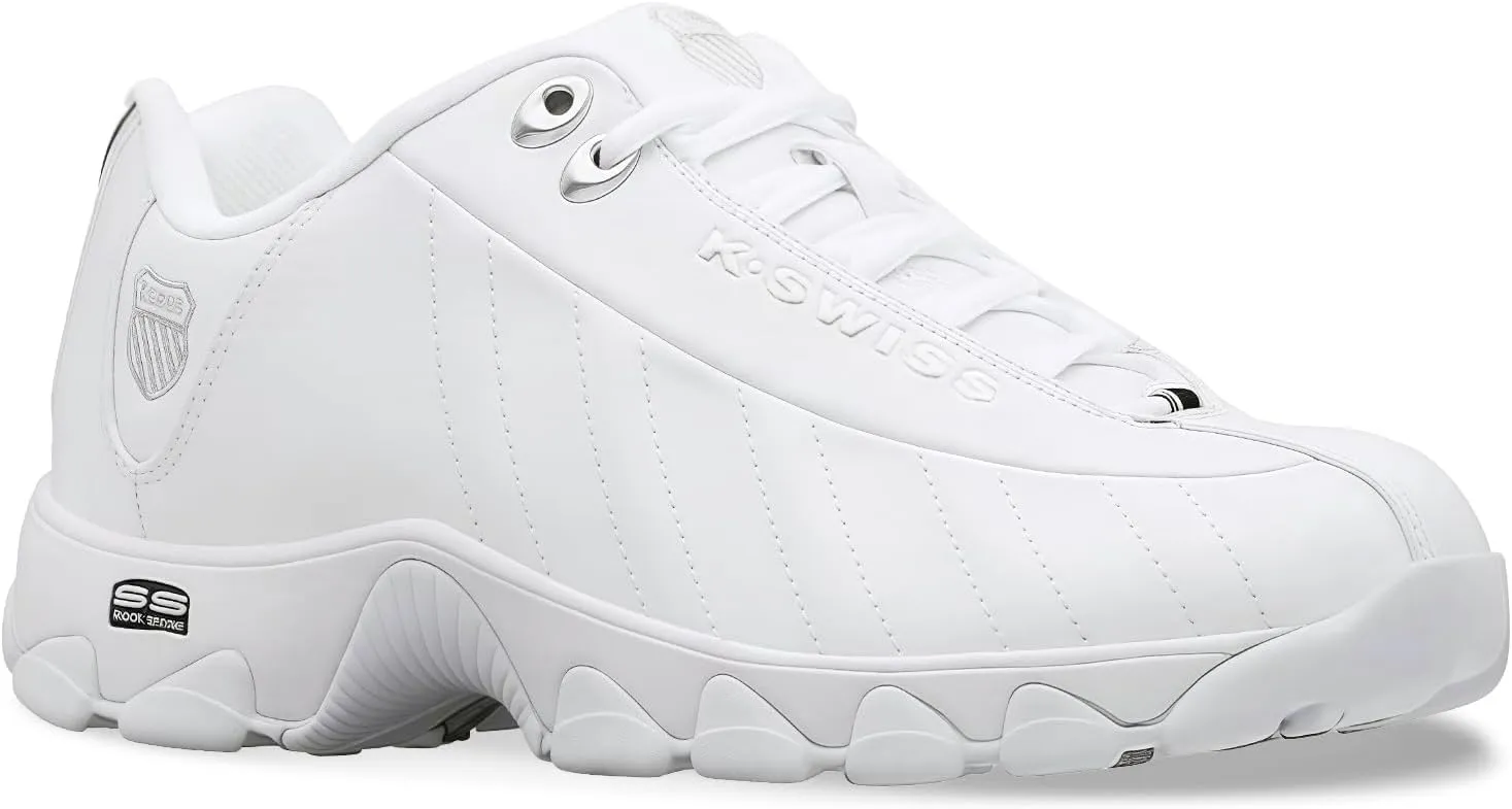 K-Swiss Men's ST329 CMF Sneaker, Wide Tennis Dad Walking Shoes Leather Upper