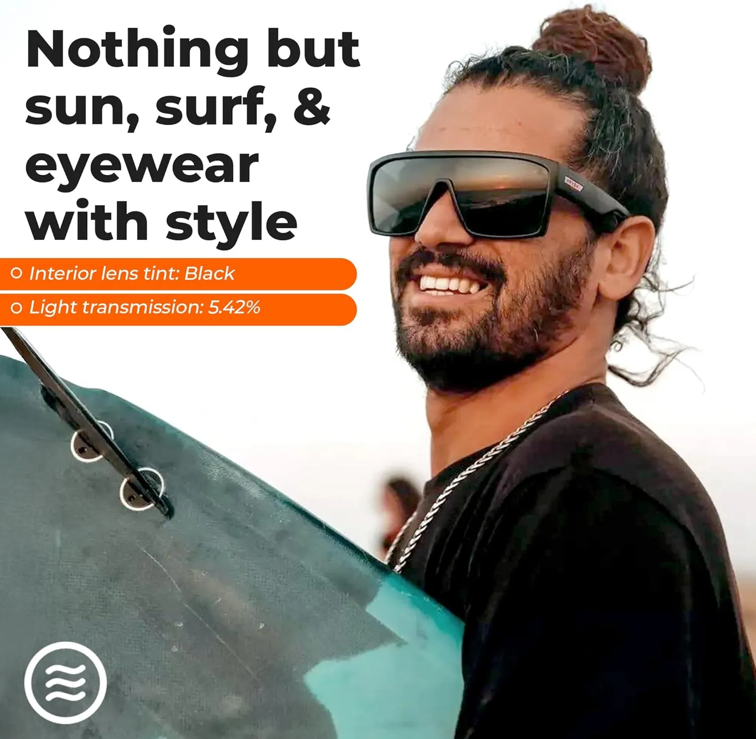 NEVEN Slater UV Frame Sunglasses For Men & Women - TR90 Oversized Polarized Sunglasses for Men - Coastal Sport Boxy Glasses