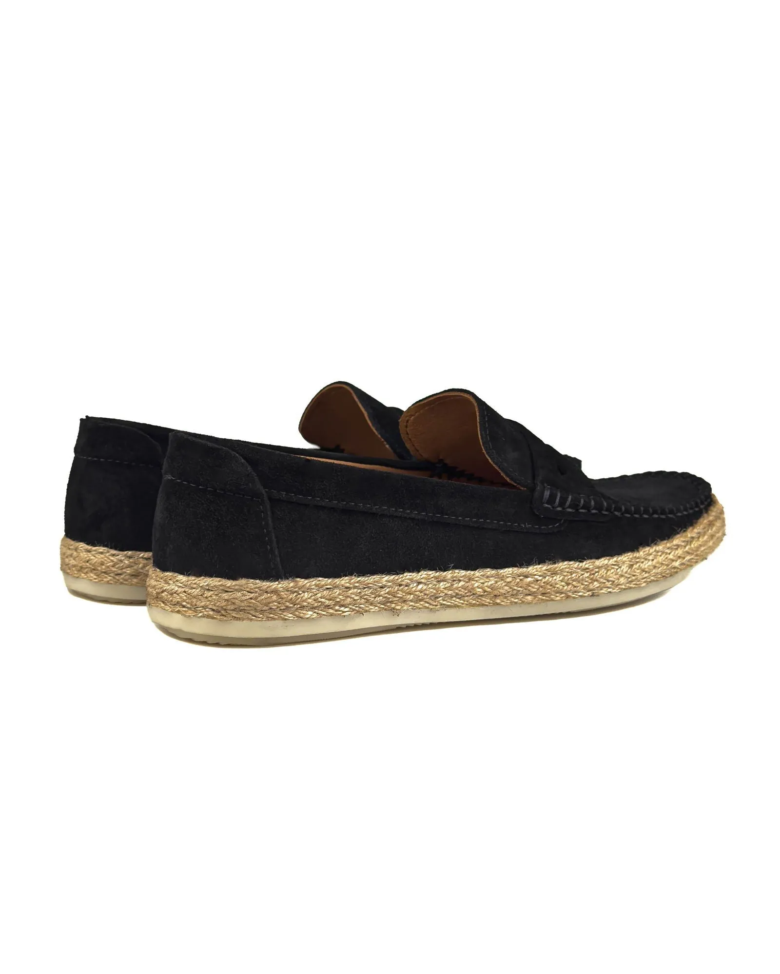 T-Kas Black Genuine Suede Leather Men's Loafer Shoe
