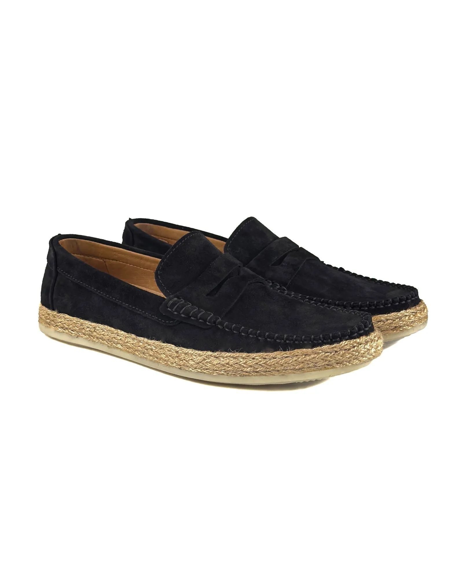 T-Kas Black Genuine Suede Leather Men's Loafer Shoe