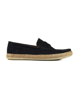 T-Kas Black Genuine Suede Leather Men's Loafer Shoe