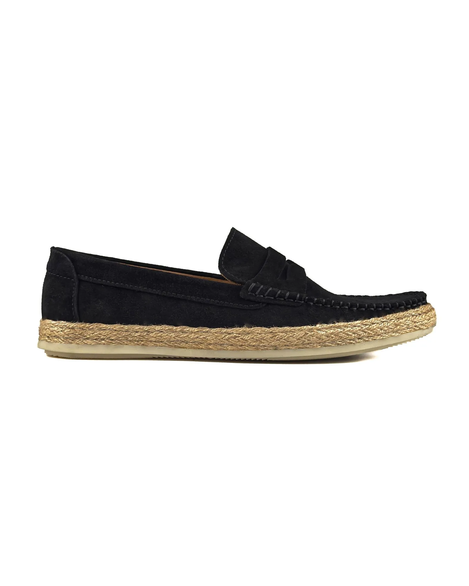 T-Kas Black Genuine Suede Leather Men's Loafer Shoe