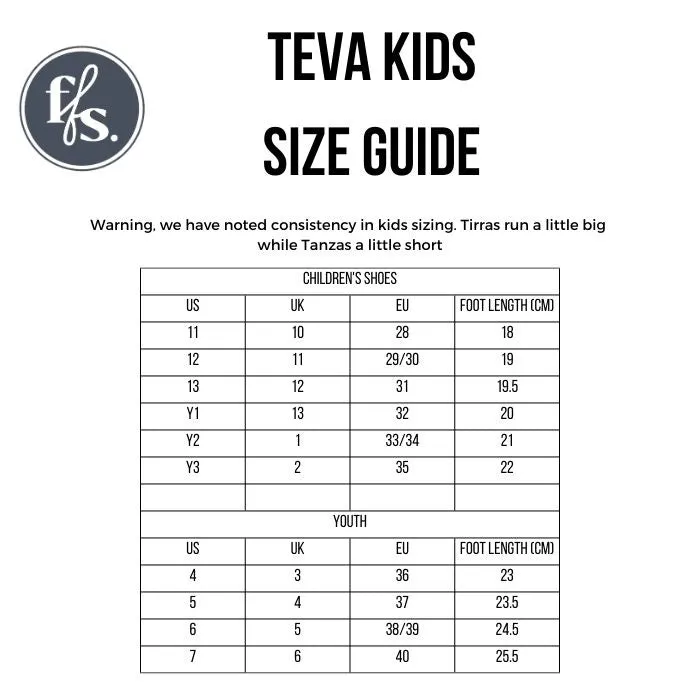 Teva Girls - K Tirra Citadel Blue Sandal us youths 7 only | NOT RETURNABLE
